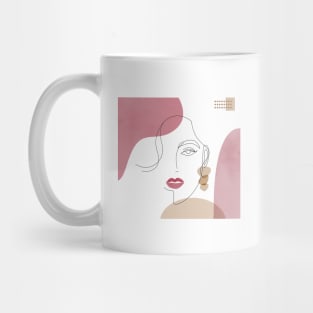 Woman Abstract Face Line Art Mug